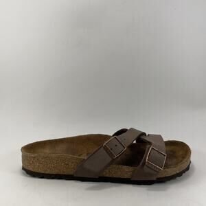 Birkenstock Yao Slide Sandals Womens Size 7-7.5 EU 38 Mocha Birko-Flor Narrow